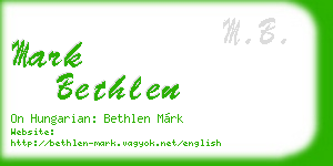 mark bethlen business card